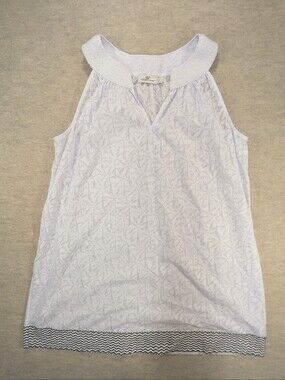 Vineyard Vines White Sheer Sleeveless Collared Swim Cover Up Dress Resortwear L